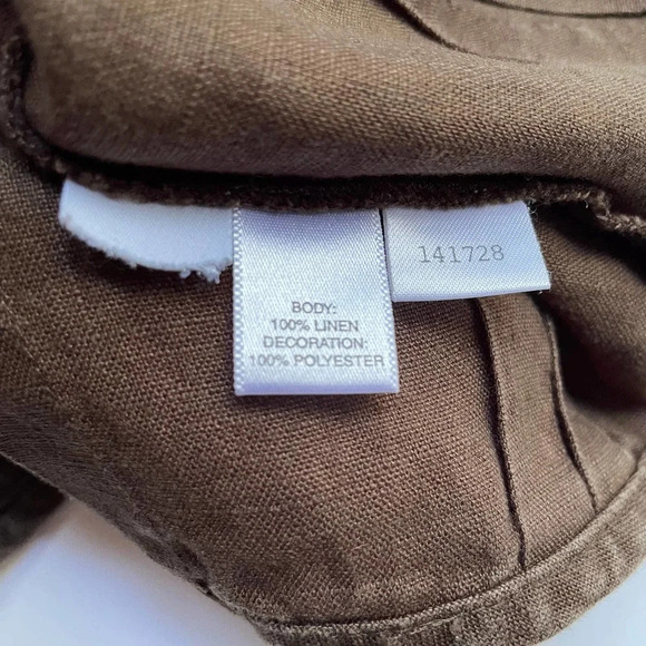 Ann Taylor Linen Skirt Embroidered Floral Brown Size 4 Petite - Picture 8 of 9